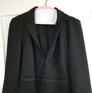 Rebecca Taylor black wool and lace jacket blazer 6